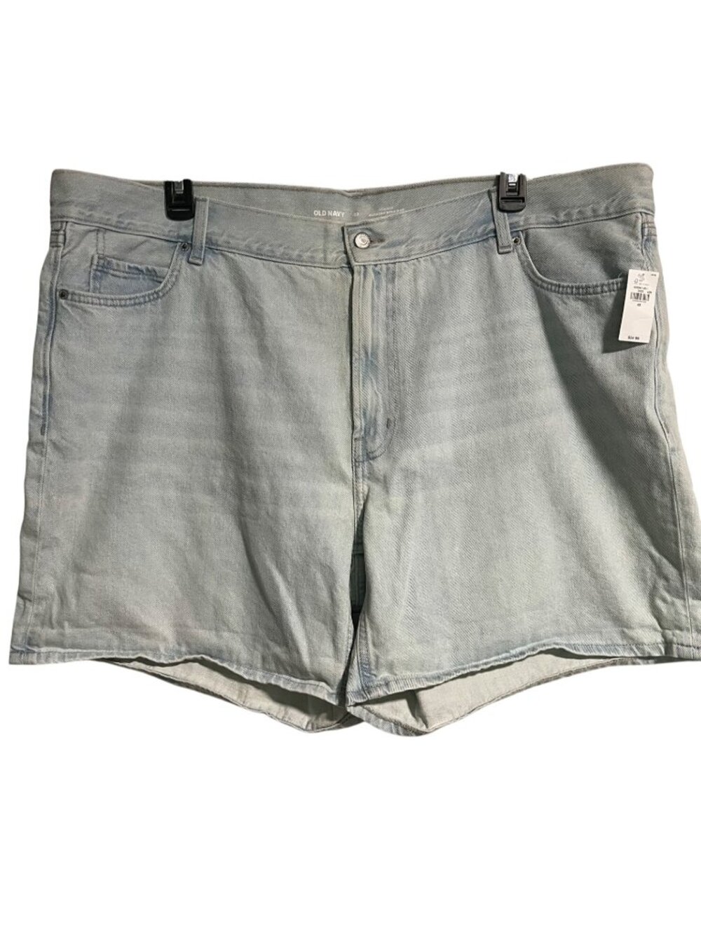Old Navy Womens High-Rise Slouchy Straight Denim Shorts Plus Size 22 Light Wash